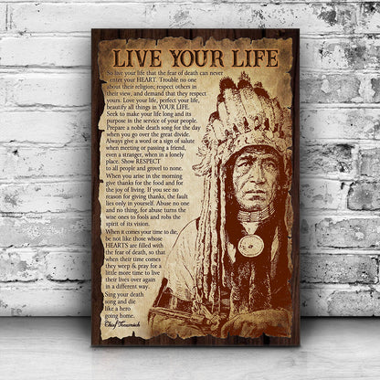 Native American Chief Tecumseh Poem Print American Shawnee Motivational Wall Art Poster Canvas