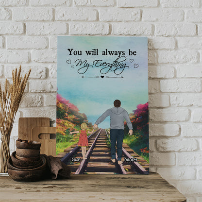 Personalized Father And Daughter Best Dad Ever Canvas Prints