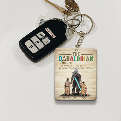 Personalized The Dadalorian Definition Like A Dad Just Way Cooler Wooden Keychain