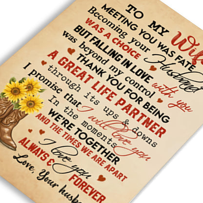 Personalized Couple Cowboy To My Wife Meeting You Was Fate Becoming Your Husband Was A Choice Greeting Card