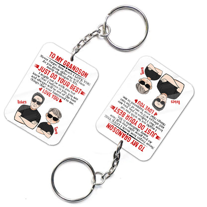 Personalized To My Grandson Never Forget How Much I Love You Acrylic Keychain