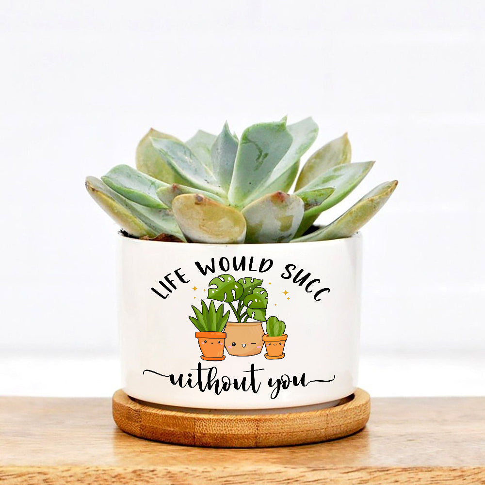 Life Would Succ Without You Plant Pot