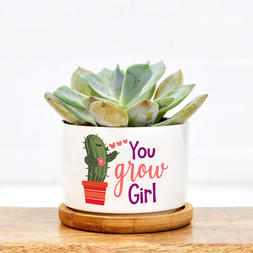 You Grow Girl Plant Pot