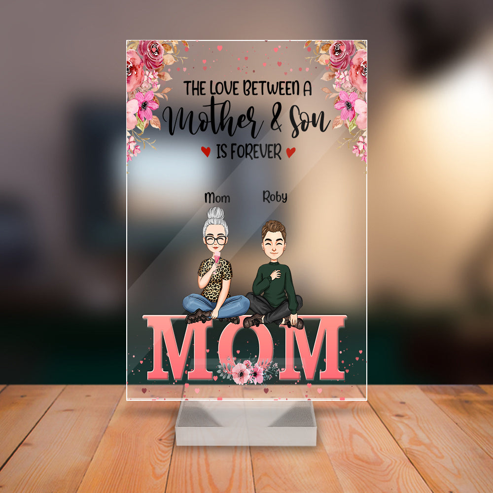 Personalized The Love Between A Mother And Son Is Forever Acrylic Plaque