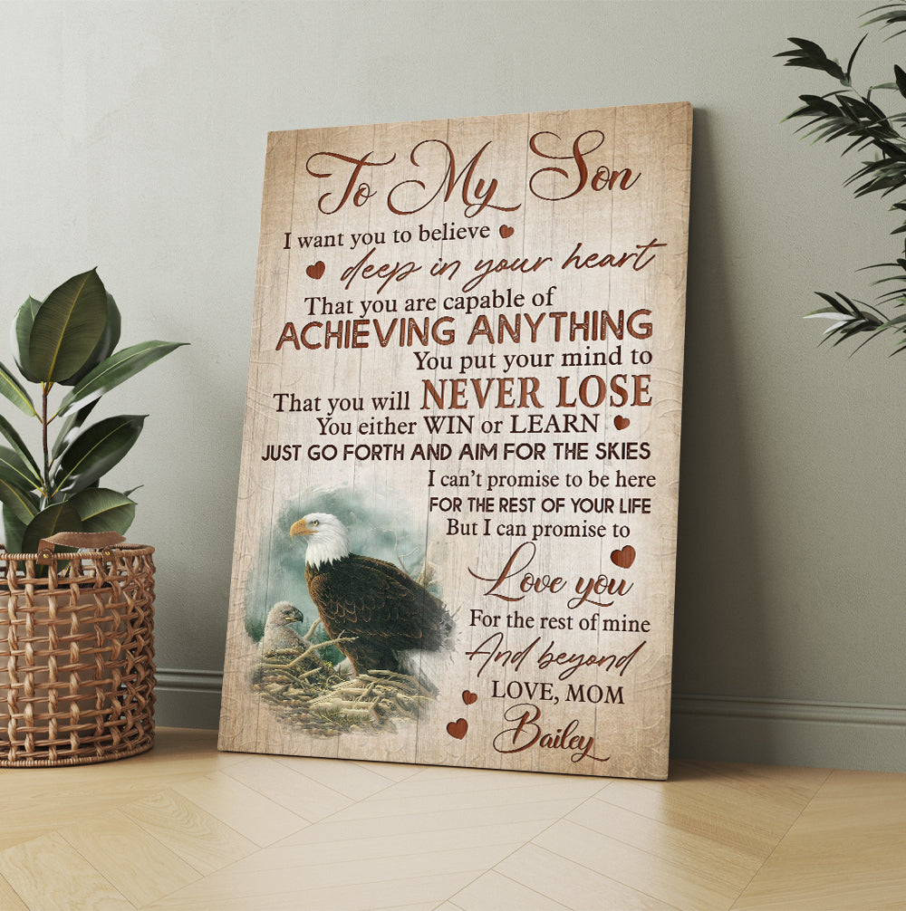 to My Son Poster, Son Gift from Mom, Never Lose You Either Win Or