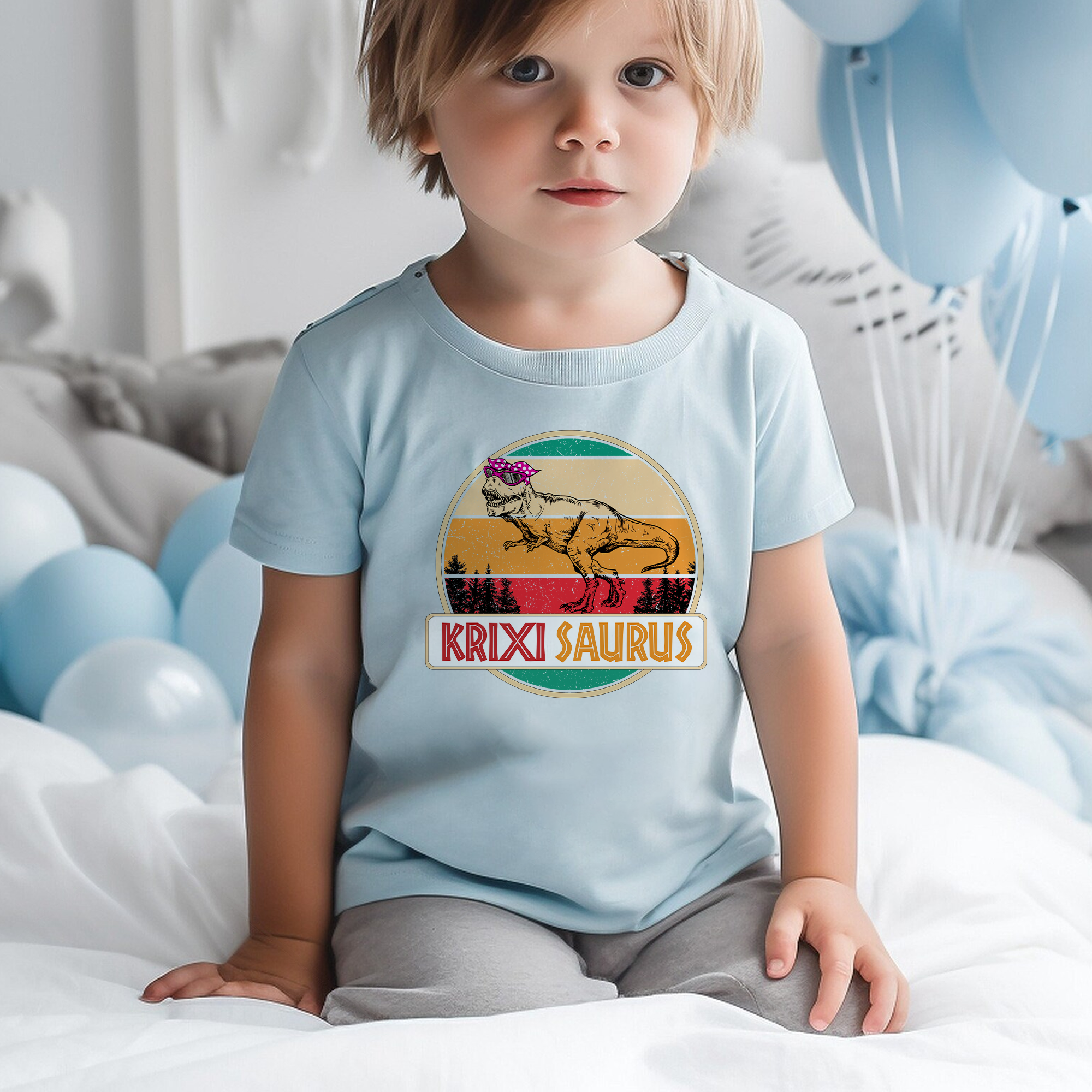 Personalized Dinosaur Family, Custom Name Saurus Baby T-Shirt
