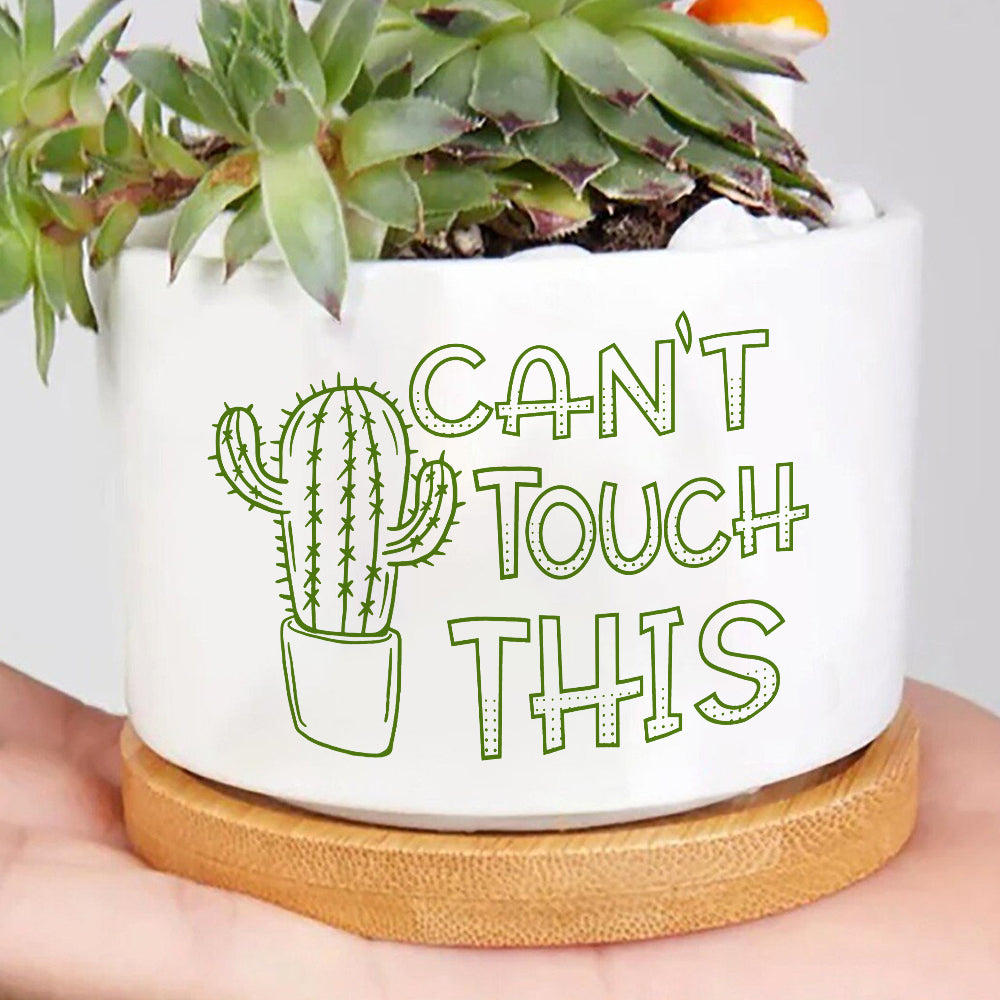 quotes for plant pots Can Not Touch This Plant Pot, Positive Vibes Plant Pot, Funny plant pot design, Planter Pot Decal, encouragement gift – Wolfantique