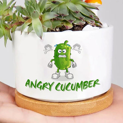 Angry Cucumber Plant Pot