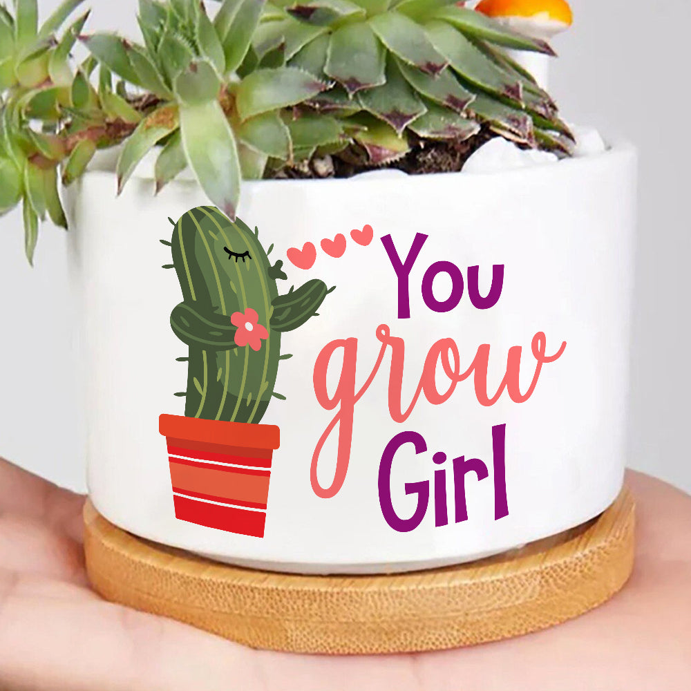 You Grow Girl Plant Pot