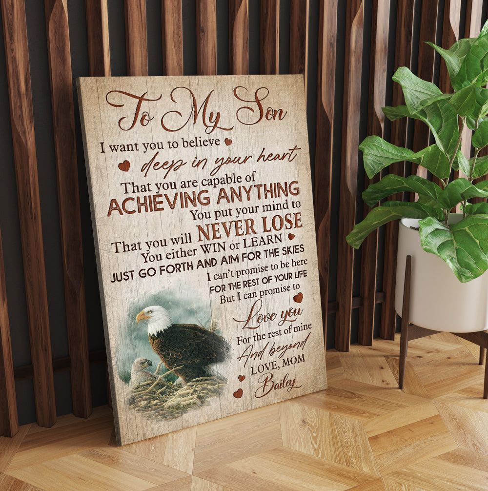 to My Son Poster, Son Gift from Mom, Never Lose You Either Win Or