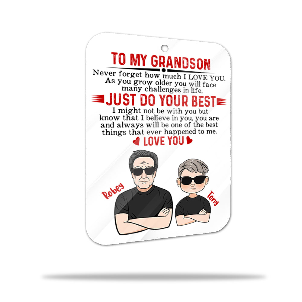 Personalized To My Grandson Never Forget How Much I Love You Acrylic Keychain