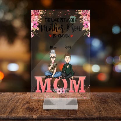 Personalized The Love Between A Mother And Son Is Forever Acrylic Plaque