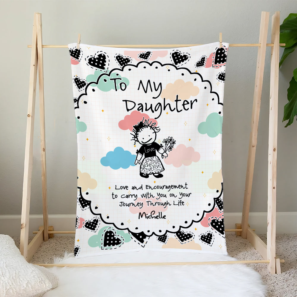 Personalized To My Daughter Blanket-Love And Encouragement To Carry With You On Your Journey Through Life Blanket