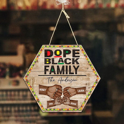 Personalized Dope Black Family Wood Sign