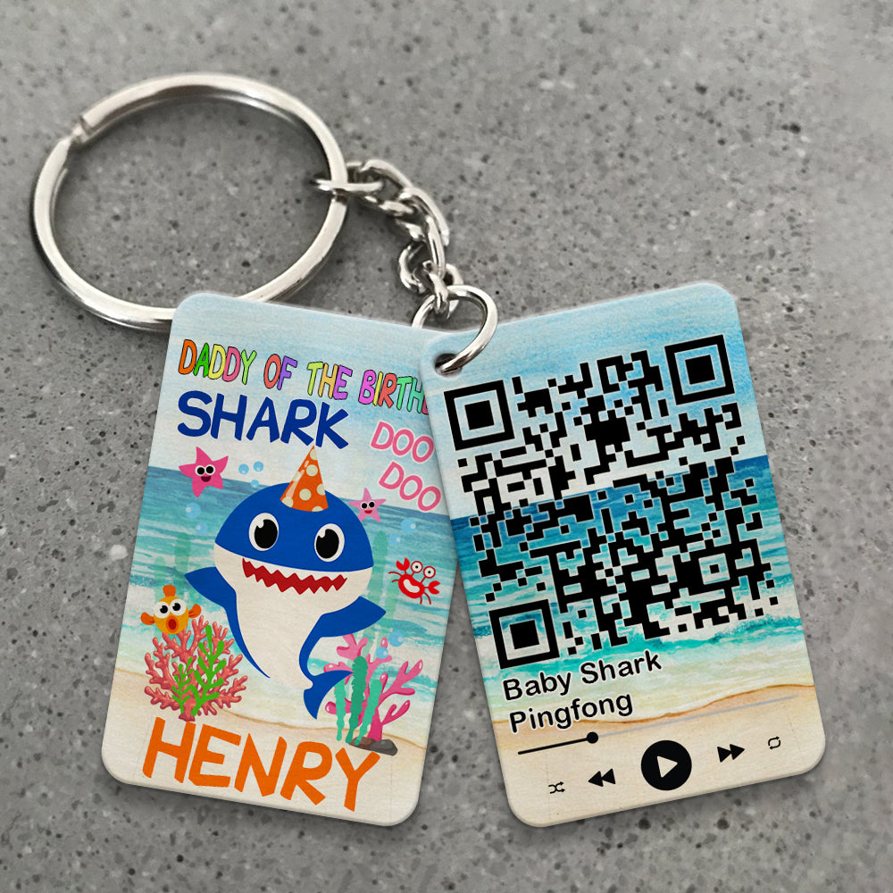 Personalized Family Baby Shark Birthday Acrylic Keychain
