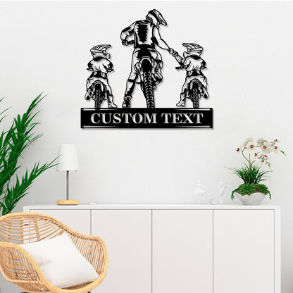 Personalized Father Son Motocross Biker Cut Metal Sign