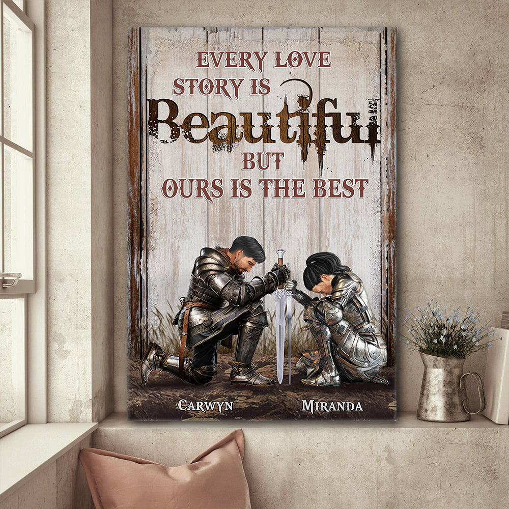 Personalized Couple Warrior Of God With Quote Love Poster Canvas