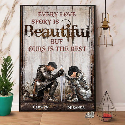 Personalized Couple Warrior Of God With Quote Love Poster Canvas