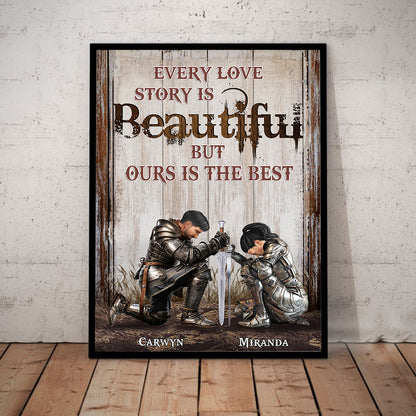 Personalized Couple Warrior Of God With Quote Love Poster Canvas