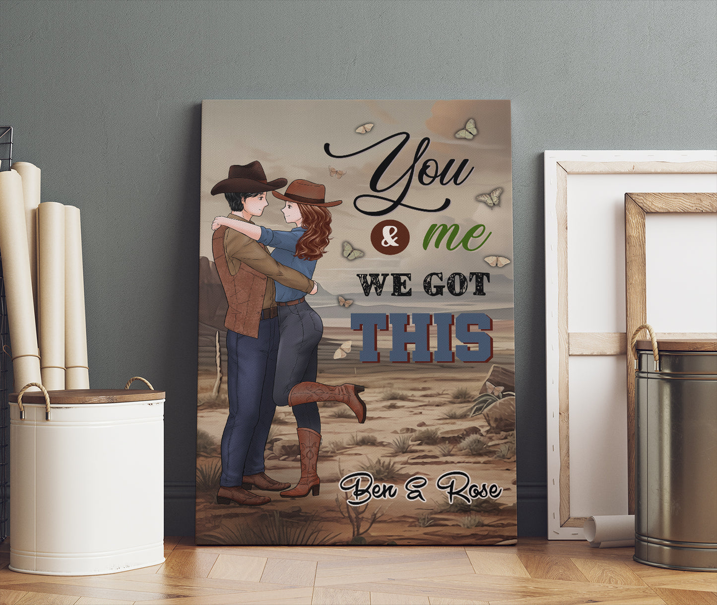 Personalized Couple Cowboy You And Me We Got This Canvas Prints