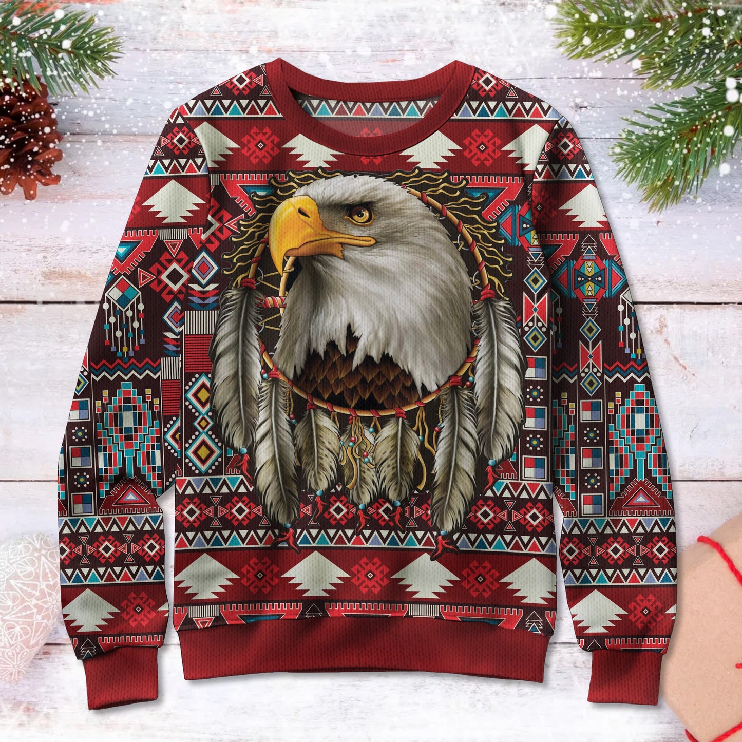 Native American Eagle Dream Catcher Ugly Sweatshirt