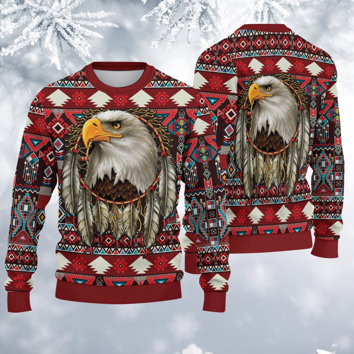 Native American Eagle Dream Catcher Ugly Sweatshirt