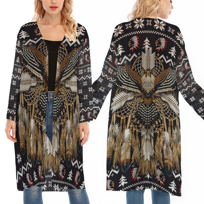Native American Eagle Dreamcatcher Ugly Cardigan