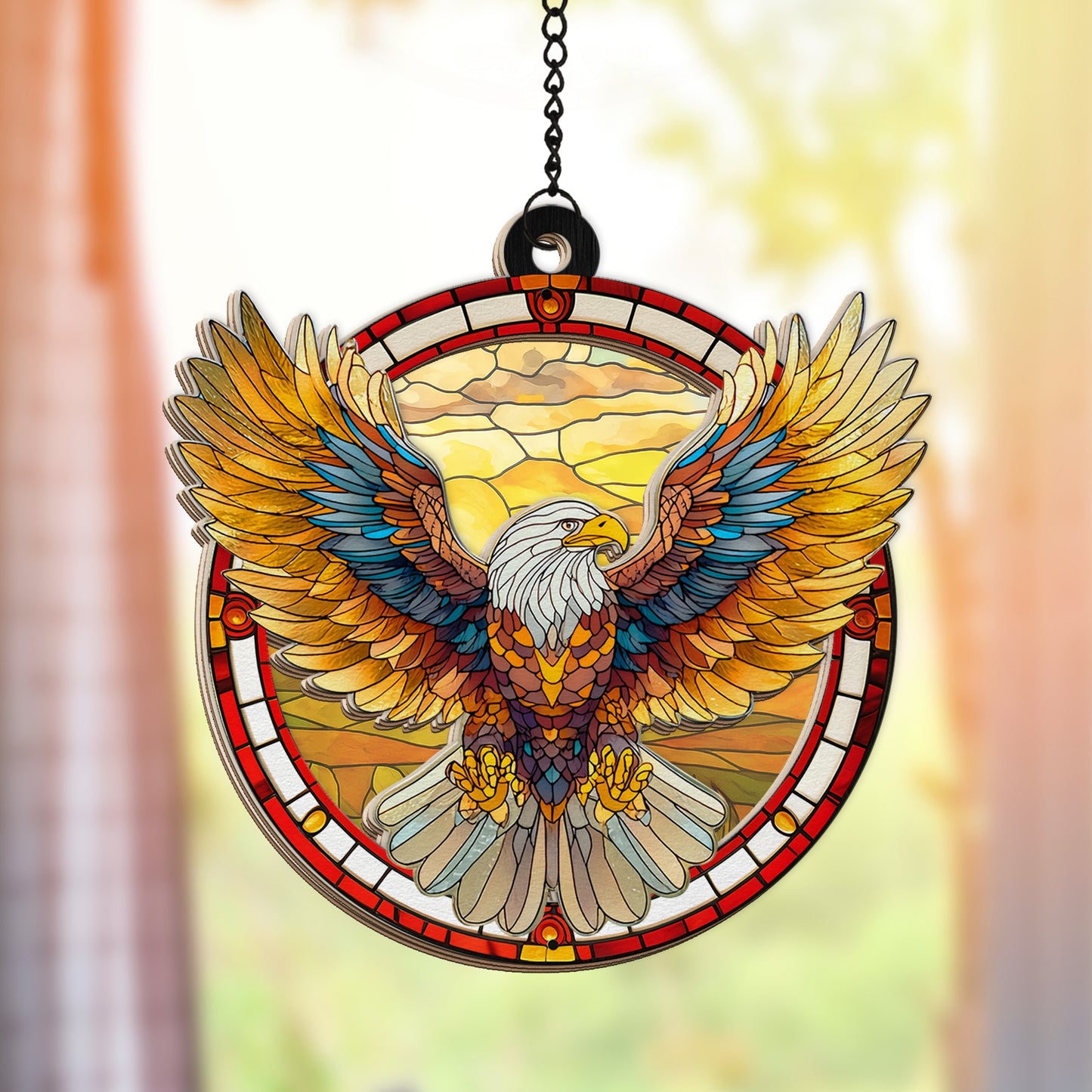 Native American Eagle Spirit Hanging Suncatcher Ornament