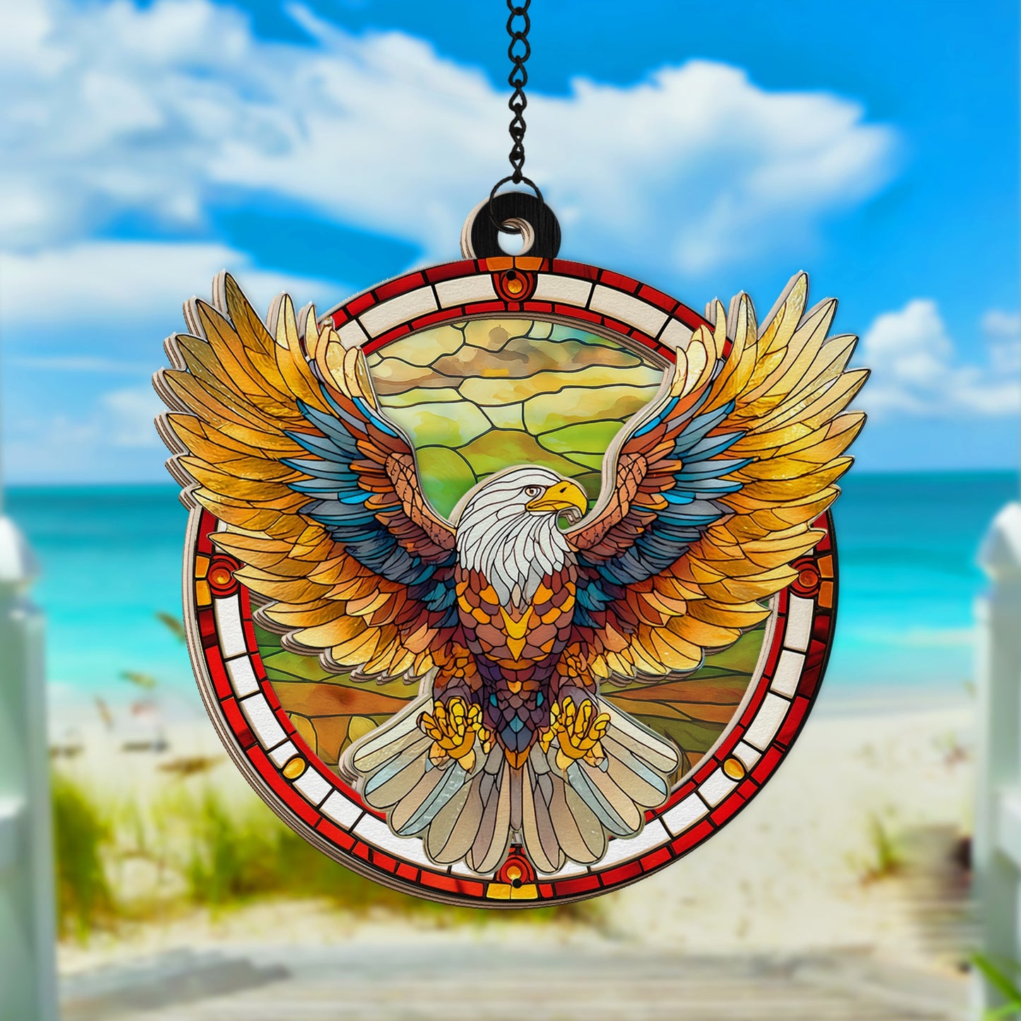 Native American Eagle Spirit Hanging Suncatcher Ornament