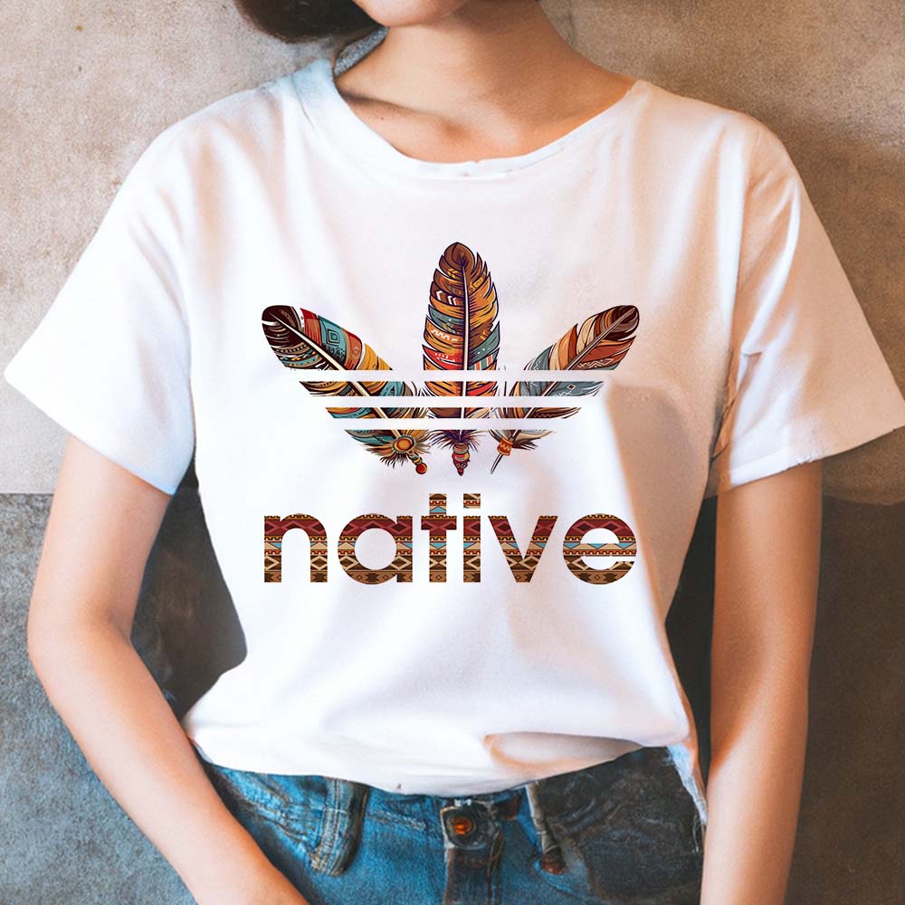 Native American Feather Graphic Boho Tribal Print Unisex T-Shirt