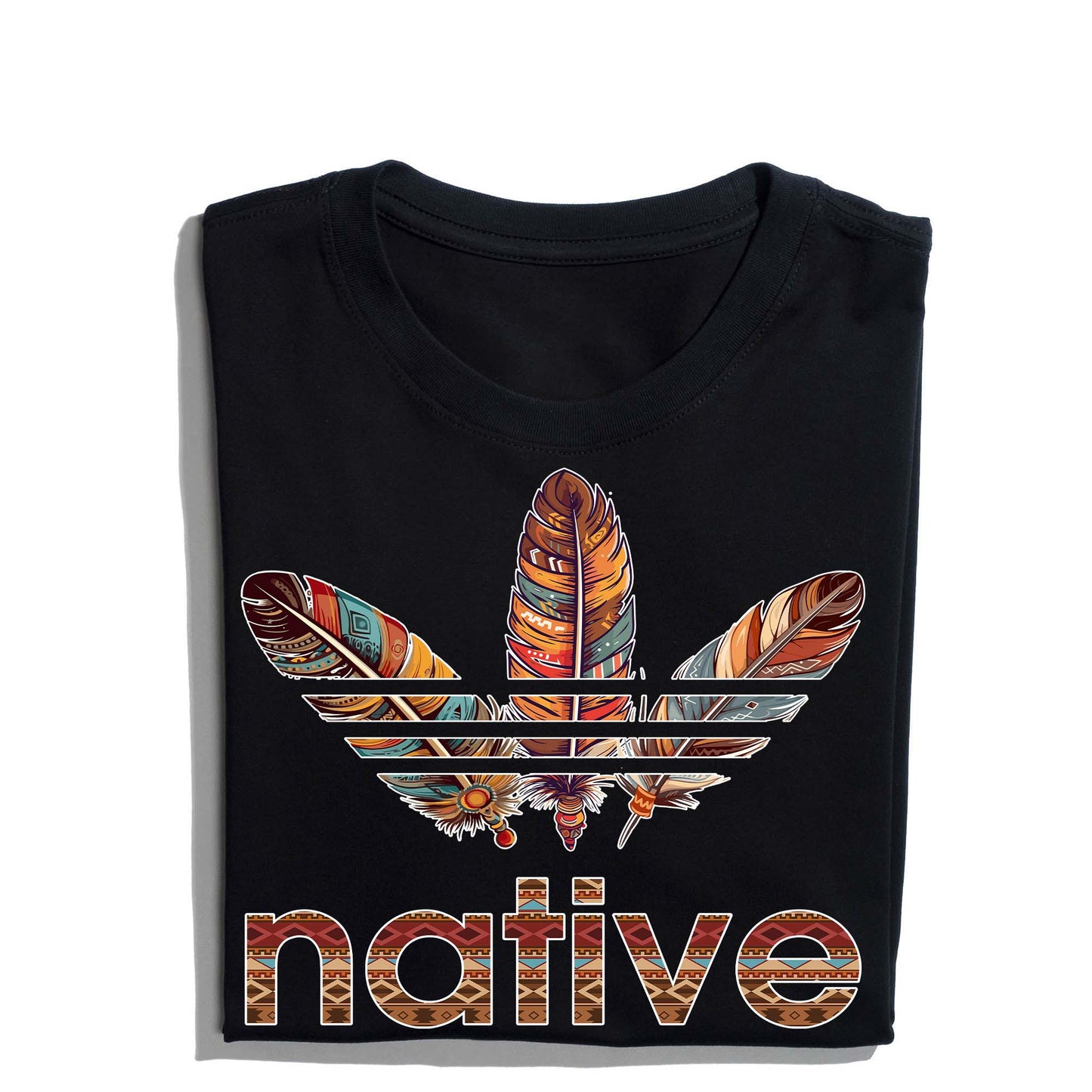 Native American Feather Graphic Boho Tribal Print Unisex T-Shirt