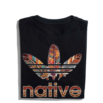 Native American Feather Graphic Boho Tribal Print Unisex T-Shirt