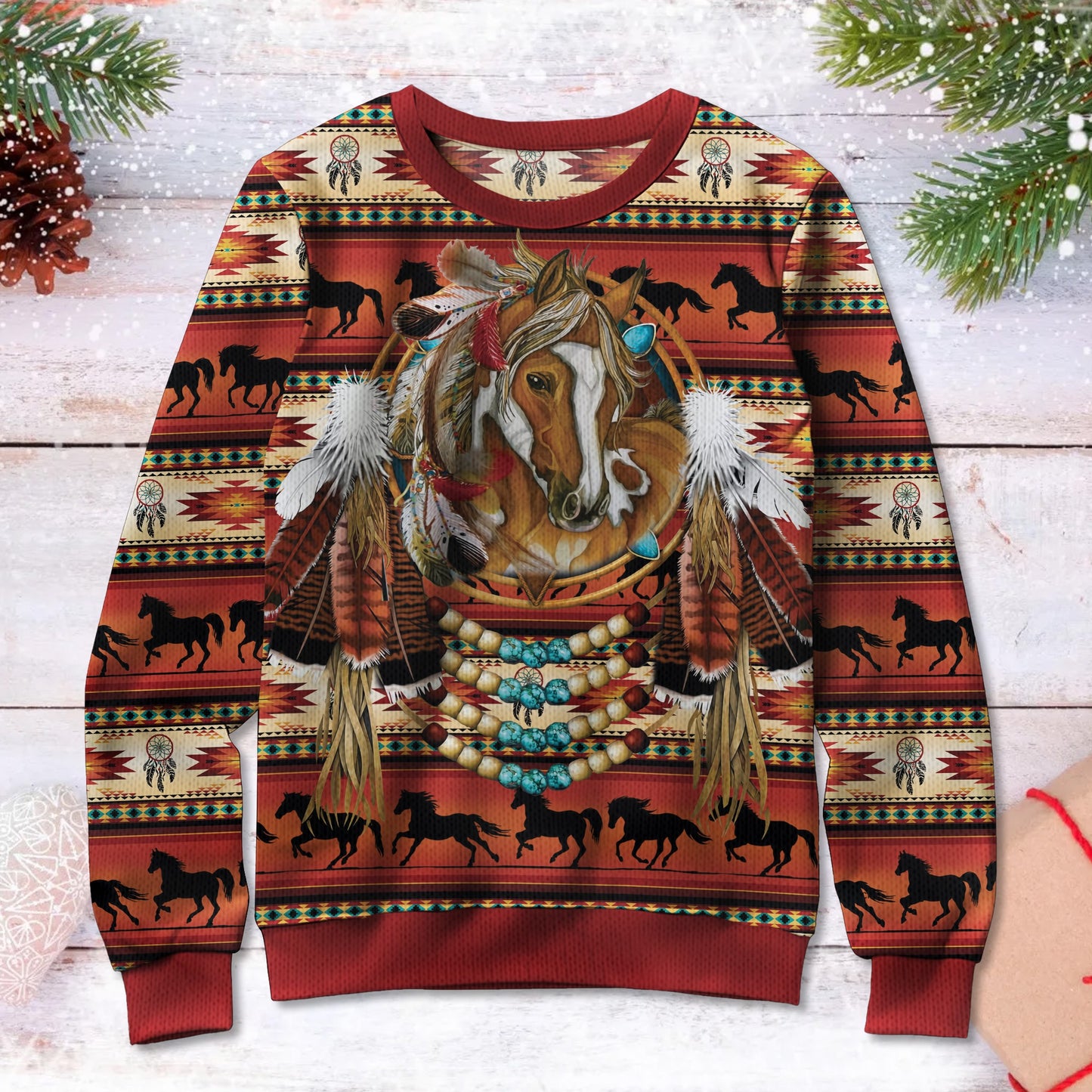 Native American Horse Dream Catcher Ugly Sweatshirt