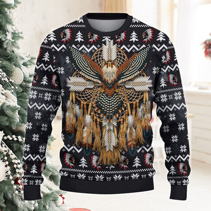 Native American Owl Christmas Ugly Sweatshirt