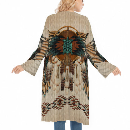 Native American Tribal Turtle Spirit Animal And Dreamcatcher Ugly Cardigan