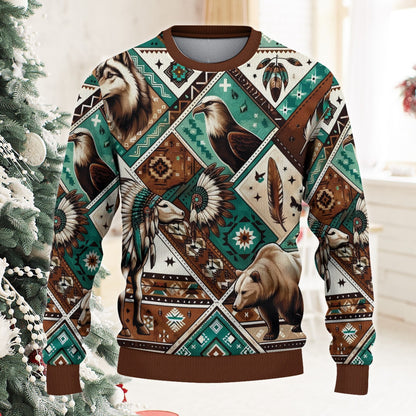 Native American Wildlife South Western Ugly Sweatshirt