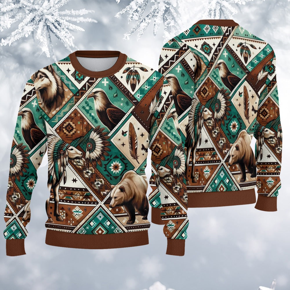 Native American Wildlife South Western Ugly Sweatshirt