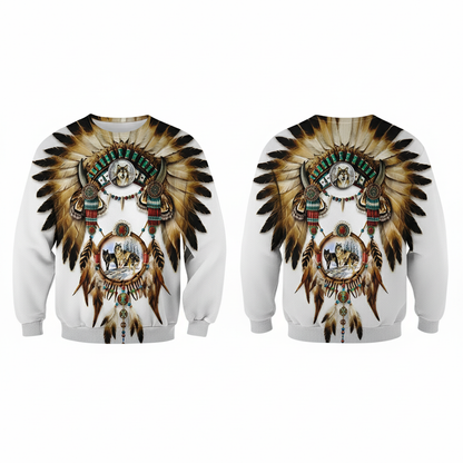 Native American Wolf Dream Catcher 3D All Over Print Hoodie And Sweatshirt