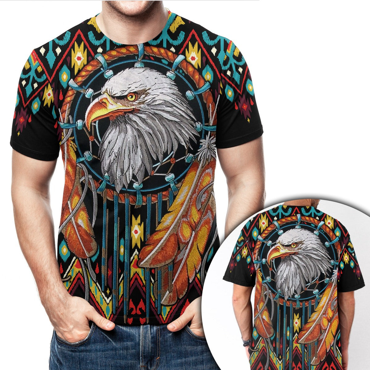 Native American Dream Catcher With Bald Eagle 3D All Over Print T-Shirt And Hoodie