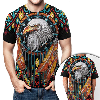 Native American Dream Catcher With Bald Eagle 3D All Over Print T-Shirt And Hoodie