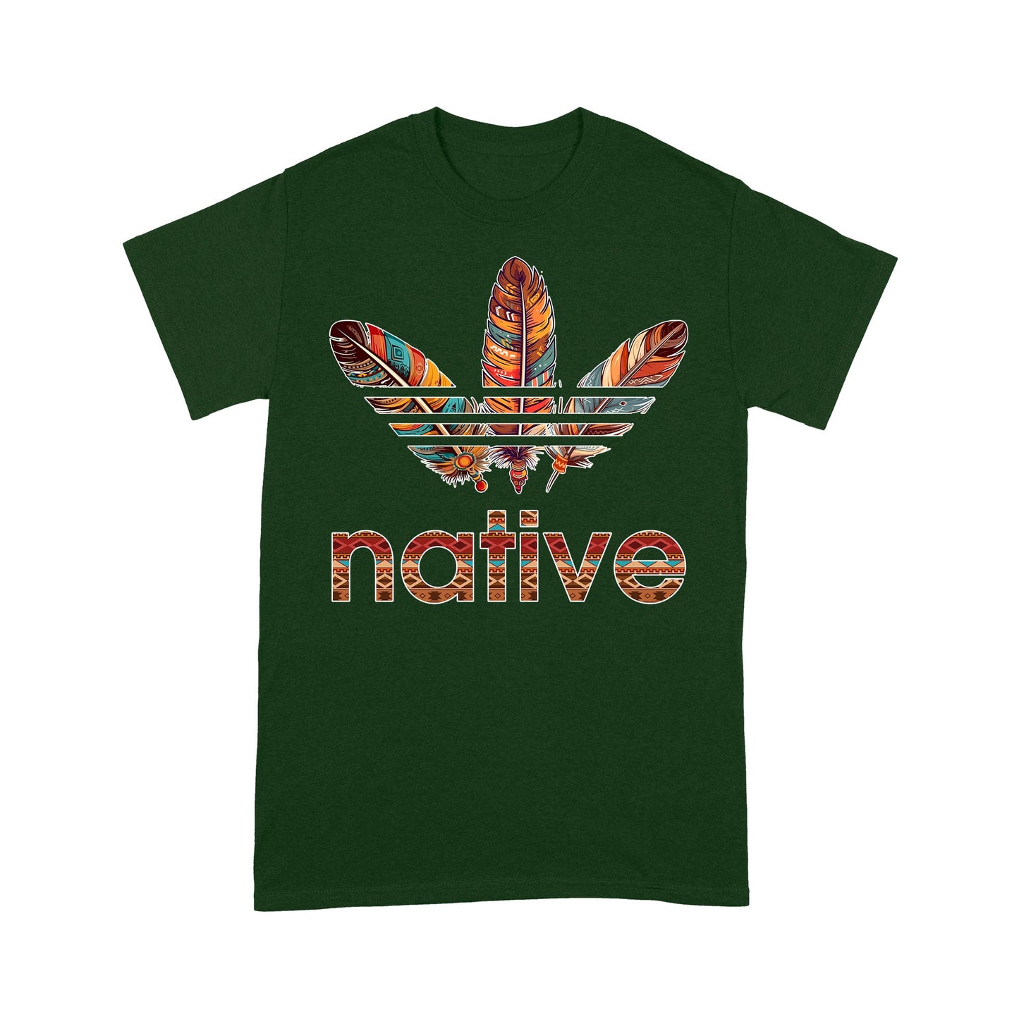 Native American Feather Graphic Boho Tribal Print Unisex T-Shirt