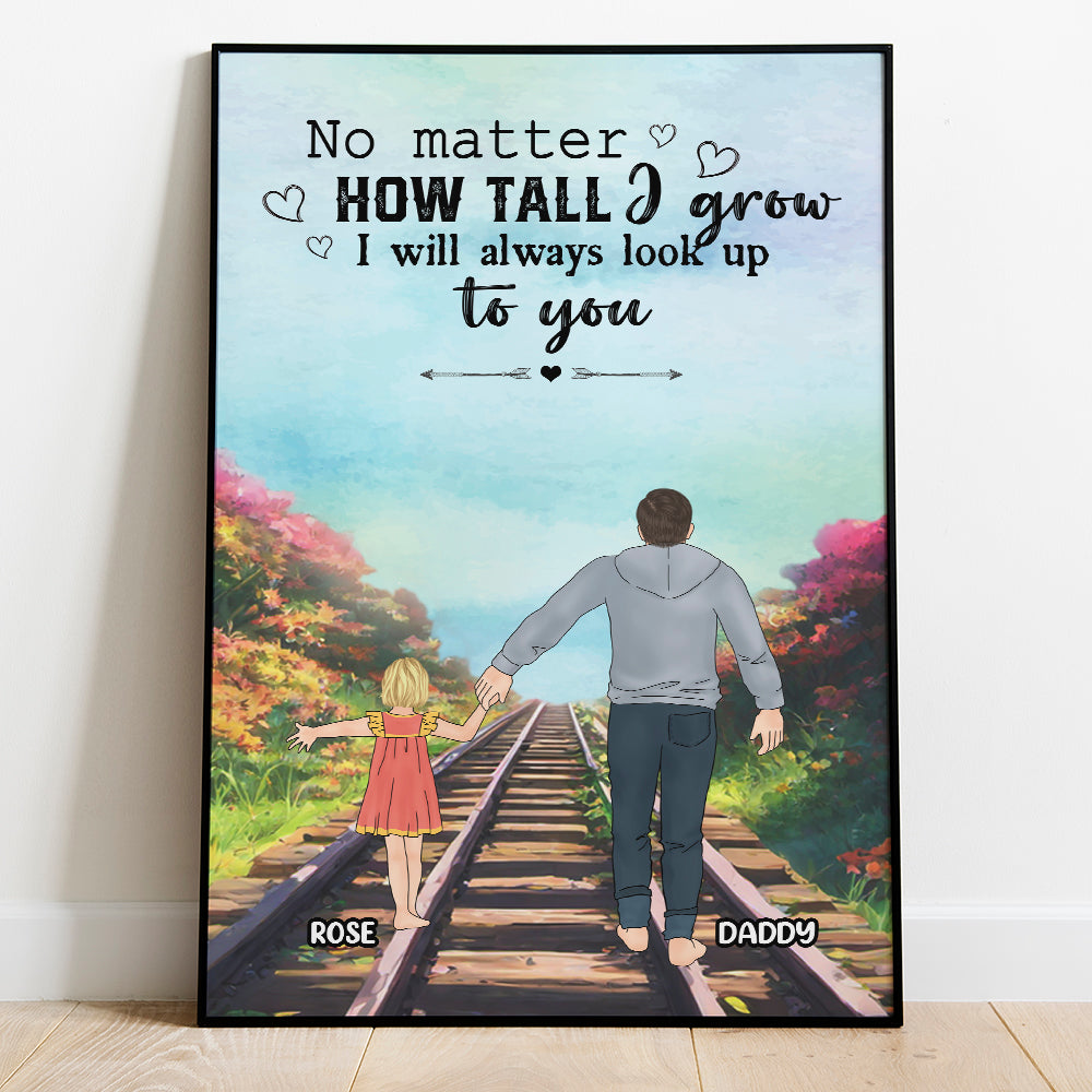 Personalized Father And Daughter Best Dad Ever Poster Canvas