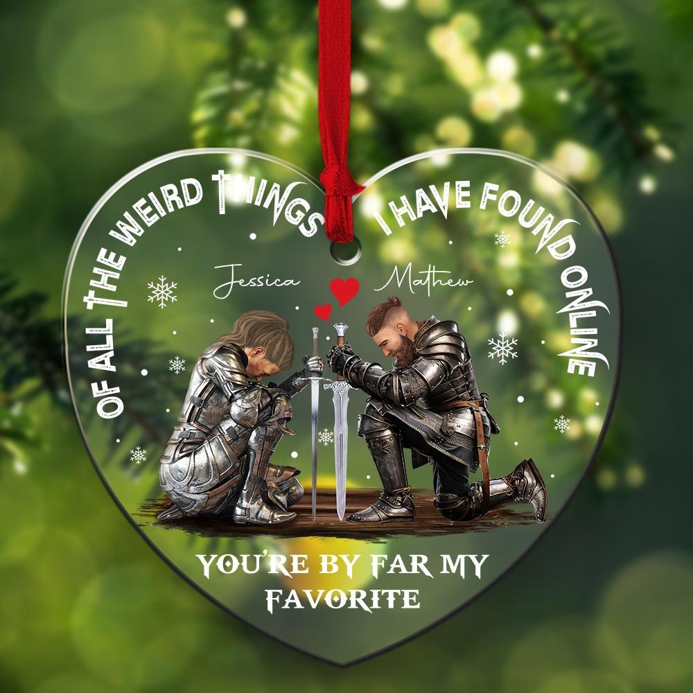 Personalized Couple Warrior Of All The Weird Things I Have Found Online Acrylic Ornament