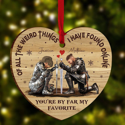 Personalized Couple Warrior Of All The Weird Things I Have Found Online Wooden Ornament