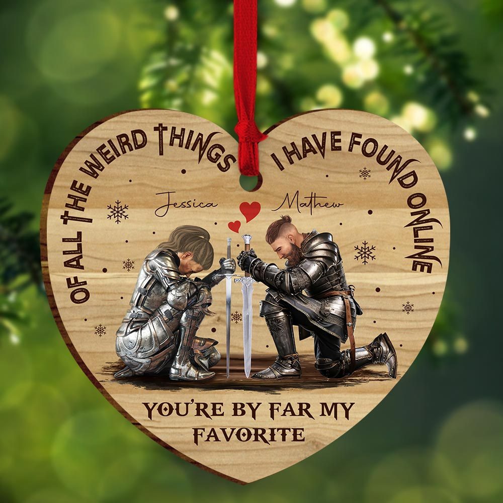 Personalized Couple Warrior Of All The Weird Things I Have Found Online Wooden Ornament