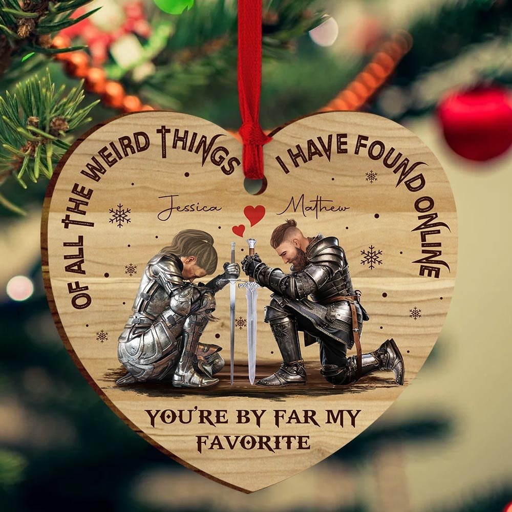 Personalized Couple Warrior Of All The Weird Things I Have Found Online Wooden Ornament