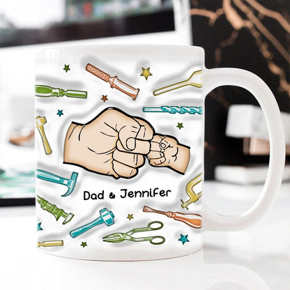 Personalized Fist Bump Like Father Like Daughter Is Crap 3D Inflated Effect Printed Mug