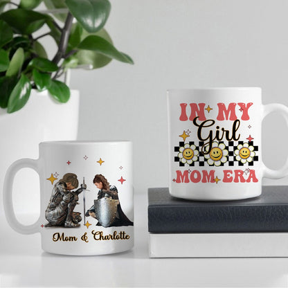 Personalized Mom And Daughter Warrior In My Girl Mom Era White Mug