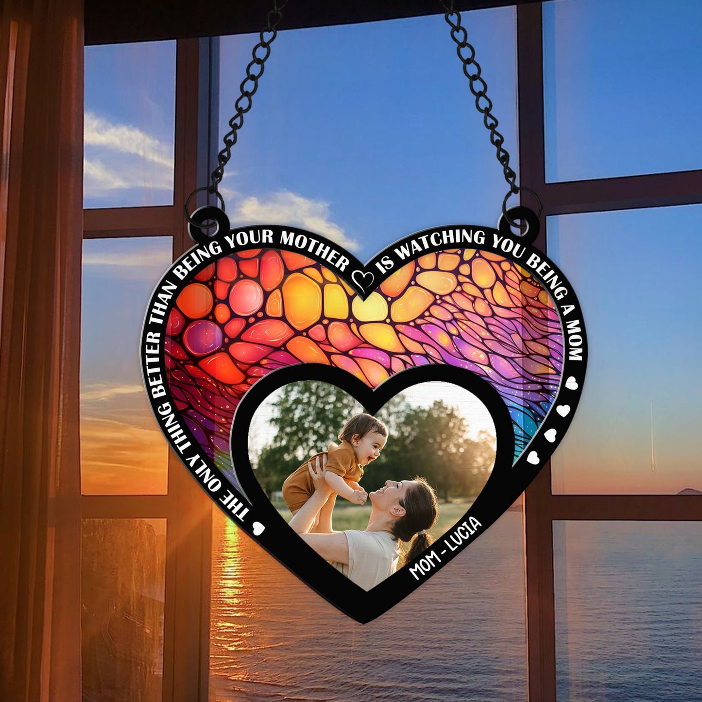 Personalized Mom Photo The Only Thing Better Than Being Your Mother Hanging Suncatcher Ornament