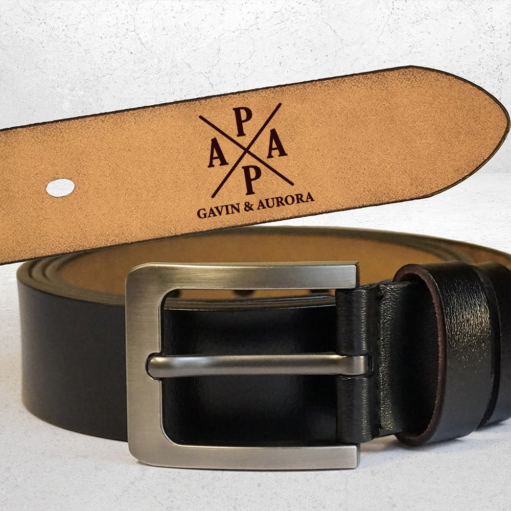 Personalized PAPA Leather Belt, Fathers Day Gift For Dad Leather Belt